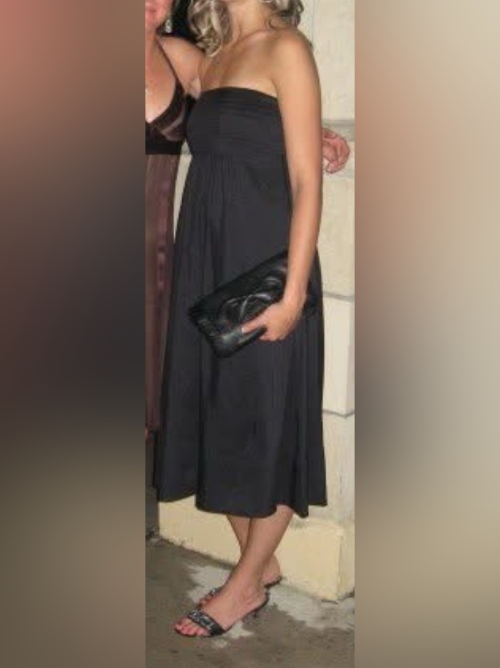 Banana Republic Black Strapless Midi Dress Size 2